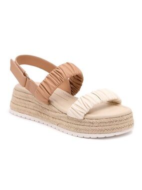 Dolce Vita Mizza Tan and White Espadrille Sandals 8.5M
